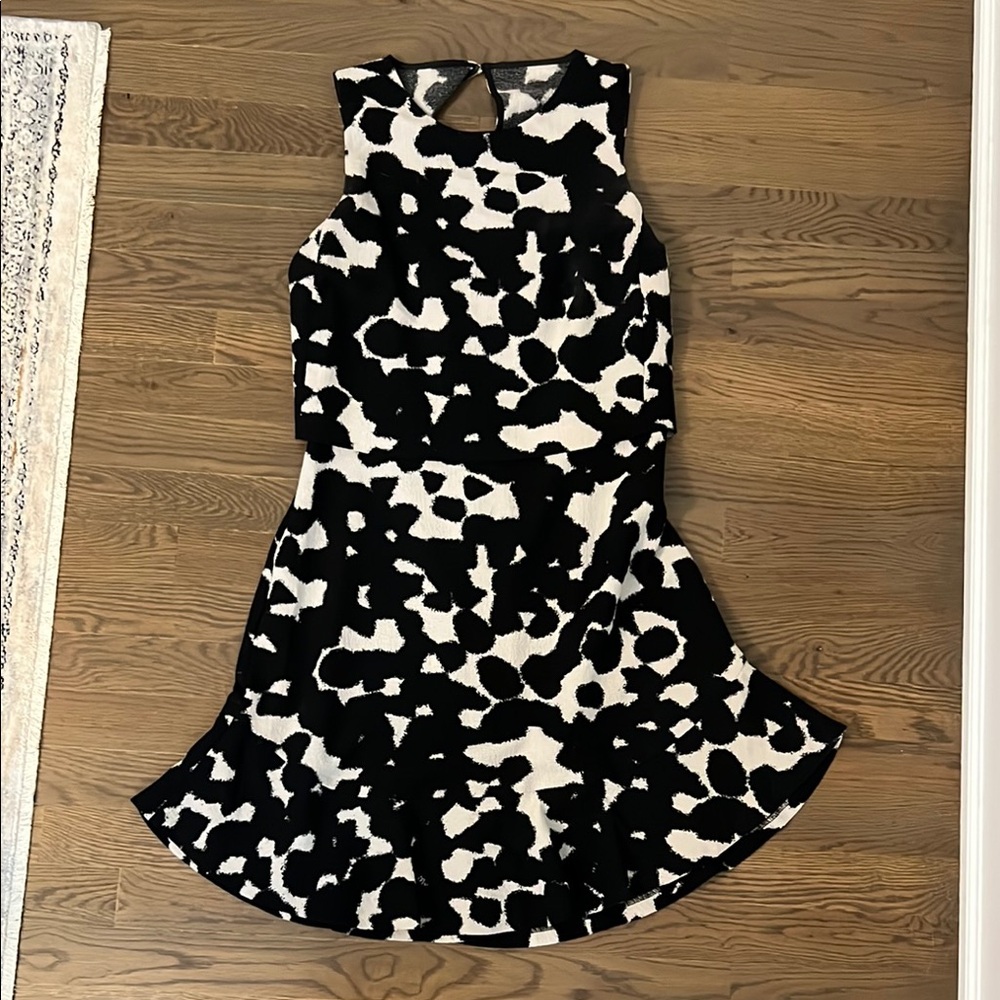 Banana Republic Black and White Halter A-Line Mini Dress